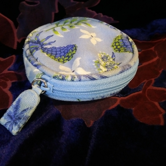 Tropical canvas coin purse 4 inches round - Picture 4 of 5
